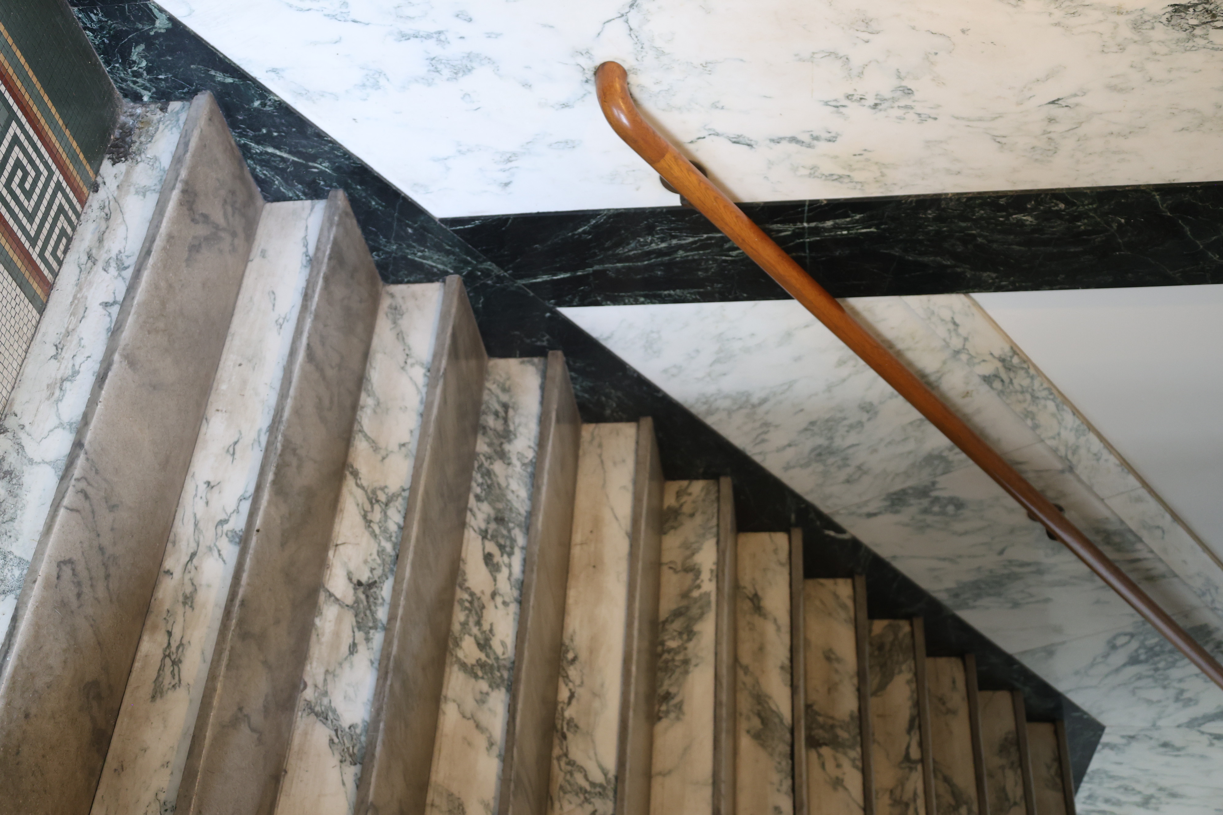 Marble stair and rail detail inside the Kansas City Masonic Temple